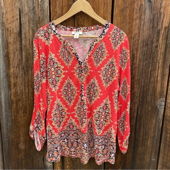 Style & Co. Tops - Style & Co Mosaic Patterned Long sleeve top. Size XL